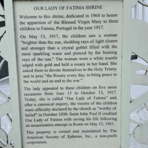 Our Lady of Fatima Informational Sign