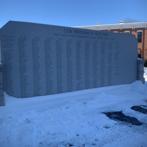 Back of the Union County Veterans Remembrance Monument